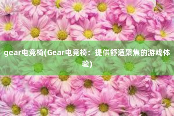 gear电竞椅(Gear电竞椅：提供舒适聚焦的游戏体验)