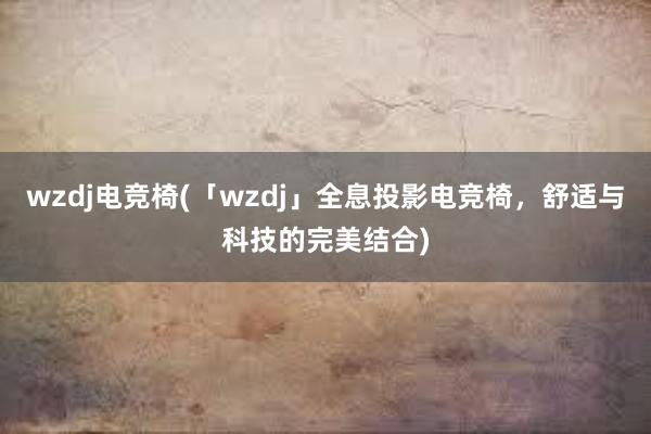 wzdj电竞椅(「wzdj」全息投影电竞椅，舒适与科技的完美结合)