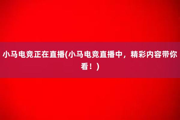 小马电竞正在直播(小马电竞直播中，精彩内容带你看！)