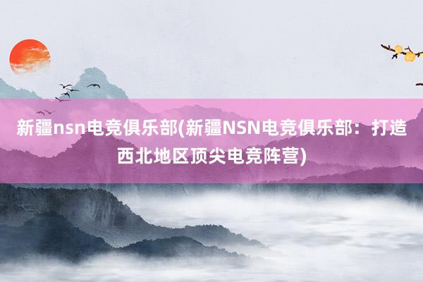 新疆nsn电竞俱乐部(新疆NSN电竞俱乐部：打造西北地区顶尖电竞阵营)