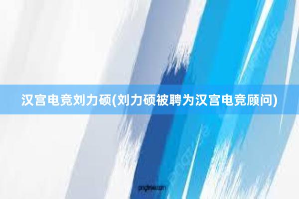 汉宫电竞刘力硕(刘力硕被聘为汉宫电竞顾问)