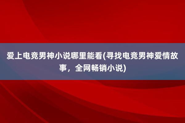 爱上电竞男神小说哪里能看(寻找电竞男神爱情故事，全网畅销小说)