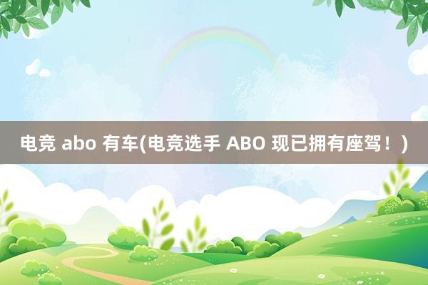 电竞 abo 有车(电竞选手 ABO 现已拥有座驾！)