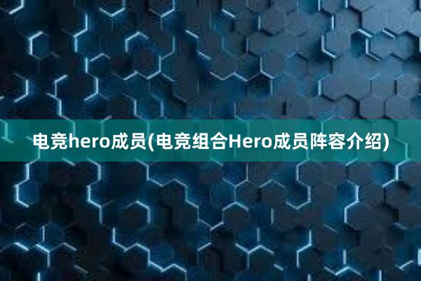 电竞hero成员(电竞组合Hero成员阵容介绍)