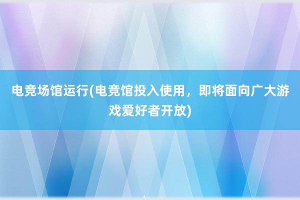 电竞场馆运行(电竞馆投入使用，即将面向广大游戏爱好者开放)