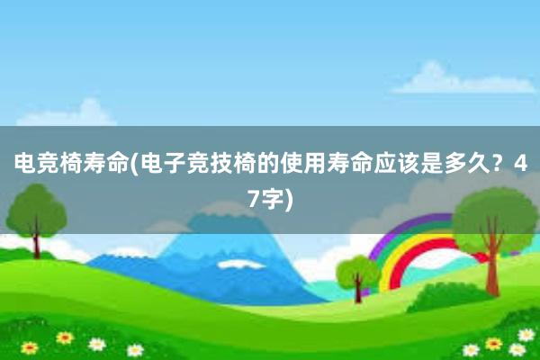 电竞椅寿命(电子竞技椅的使用寿命应该是多久？47字)