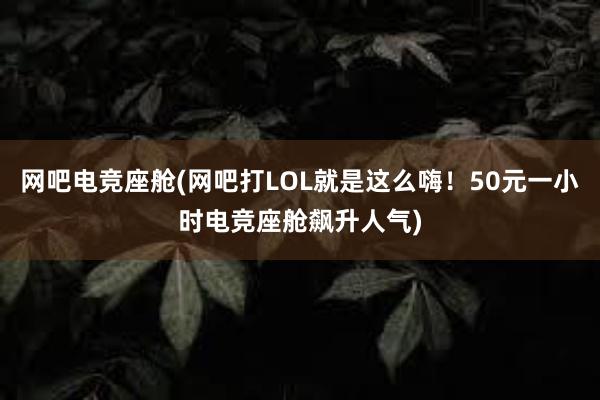 网吧电竞座舱(网吧打LOL就是这么嗨！50元一小时电竞座舱飙升人气)