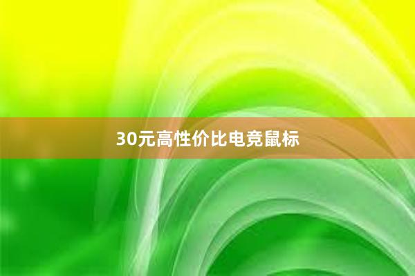 30元高性价比电竞鼠标