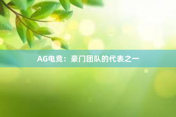 AG电竞：豪门团队的代表之一