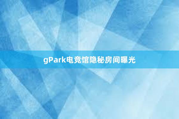 gPark电竞馆隐秘房间曝光