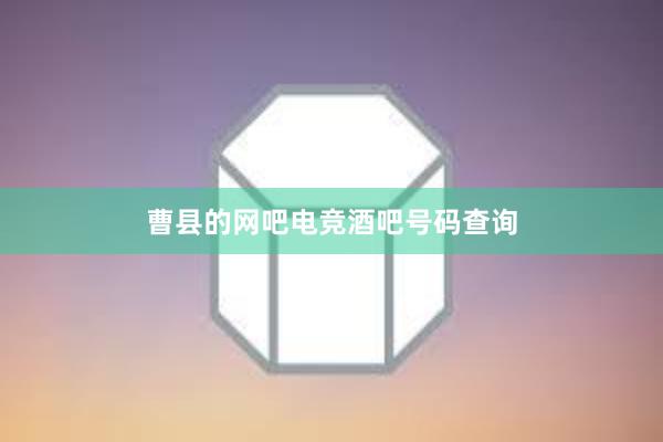 曹县的网吧电竞酒吧号码查询