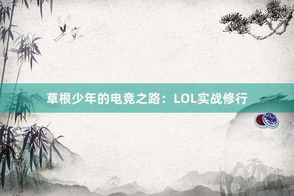 草根少年的电竞之路：LOL实战修行